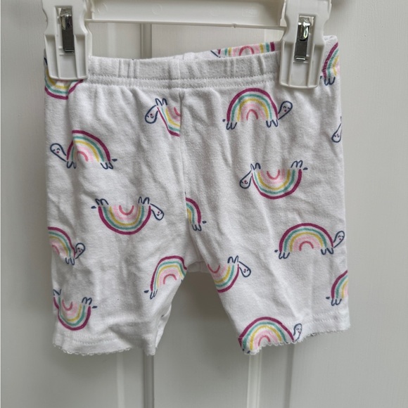 Carter's 2T Girls Toddler White Rainbow Turtle Pajama Bottoms Shorts - Picture 1 of 4